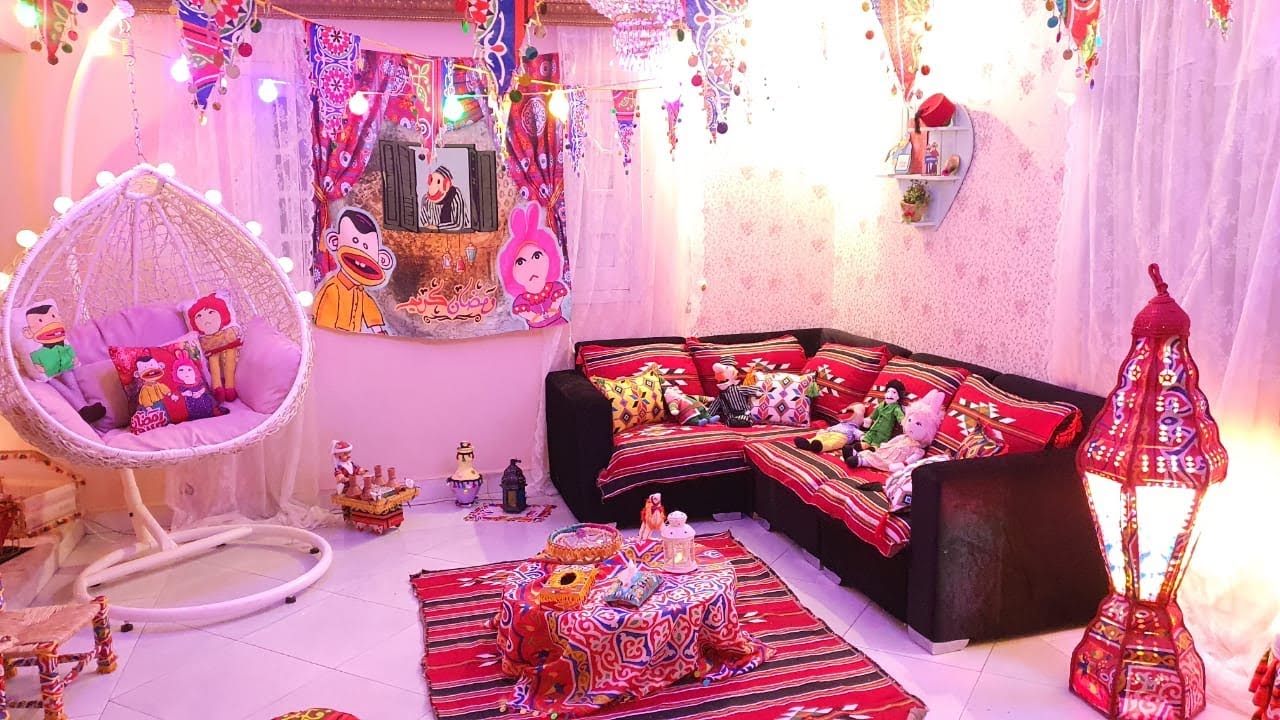 جولة في بيتى بفرش رمضان🌛حولتة حوارى زمان🌜وجاهز لأستقبال شهر رمضان الكريم🌙🌙🌟