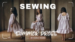 DIY girls dress | Sewing tutorial and pdf pattern sizes 0 - 14 Years