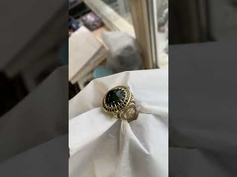 Перстень с чёрным опалом и бриллиантами