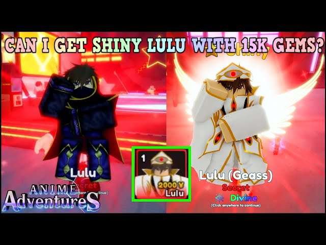 HOW TO GET NEW SECRET LULU (LELOUCH) & SHOWCASE ANIME ADVENTURES TD ROBLOX  