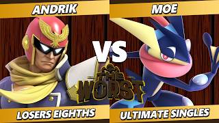 The Worst 15 TOP 8 - Andrik (Capitan Falcon) Vs. Moeඞ (Greninja) Smash Ultimate - SSBU