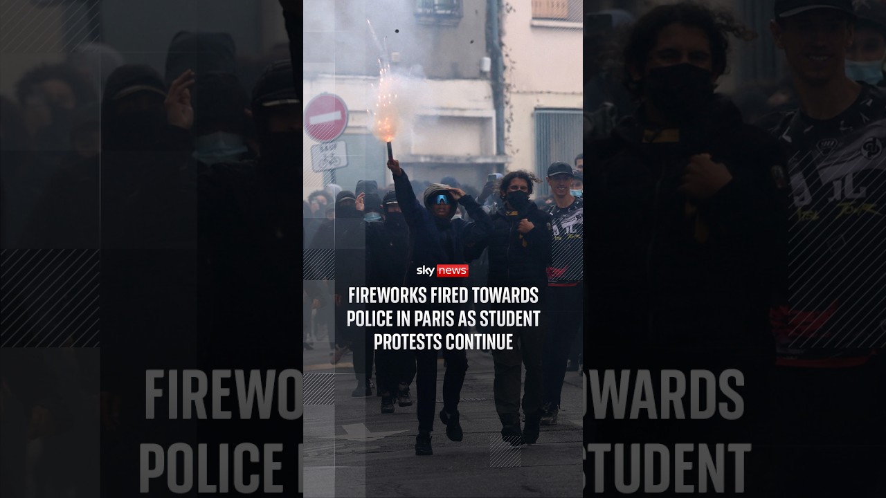 Fireworks fired towards police in Paris as student protests continue