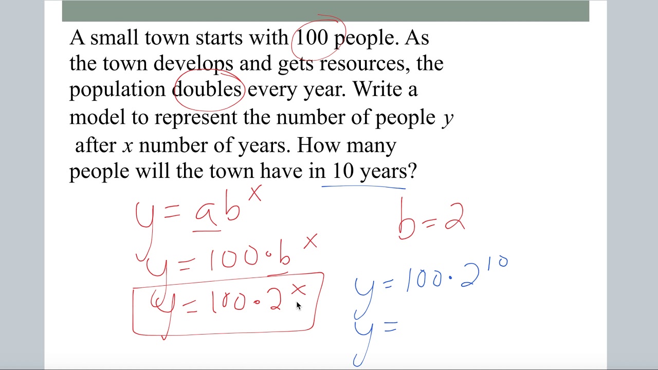 Exponential Function Word Problems Worksheet