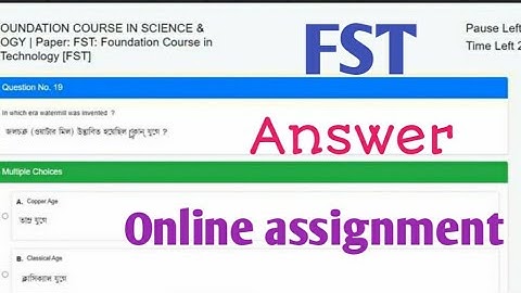 NSOU BDP FST Online Assignment Full Answer New