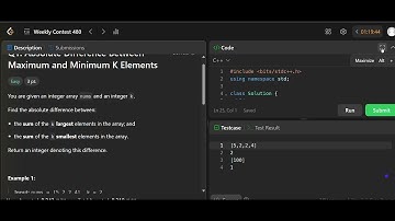 Q1. Absolute Difference Between Maximum and Minimum K Elements| 480th LeetCode Weekly Contest