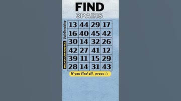 Find 3 pairs (S50) find 3 numbers that come out twice, prevent alzheimer, dementia test,number quiz