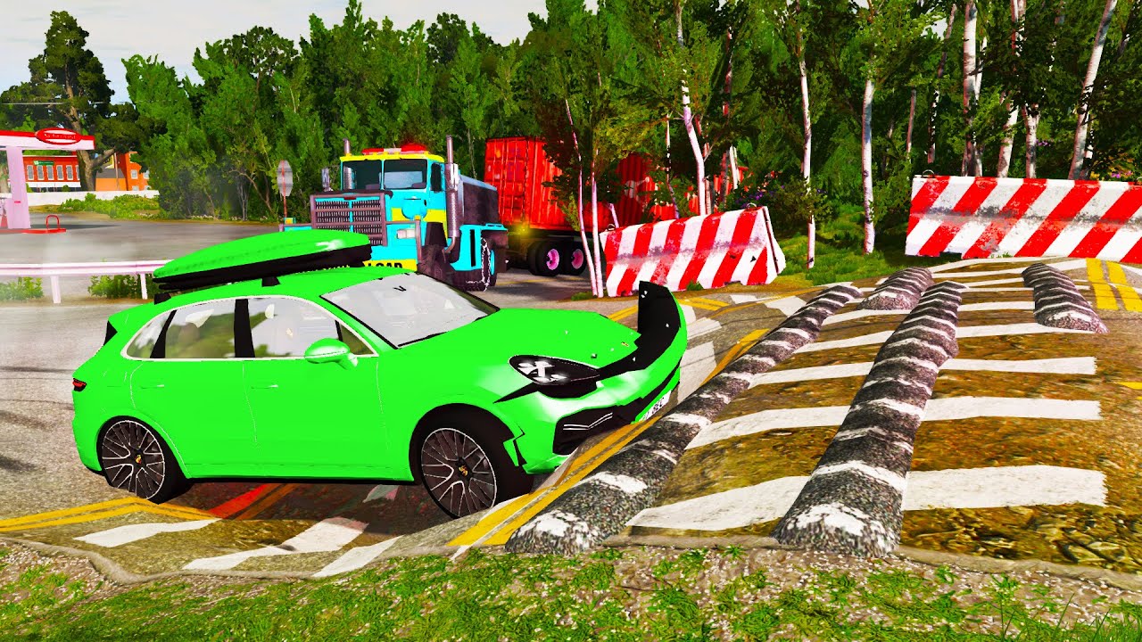 Weird Speed Bumps vs Cars #13 - BeamNG DRIVE