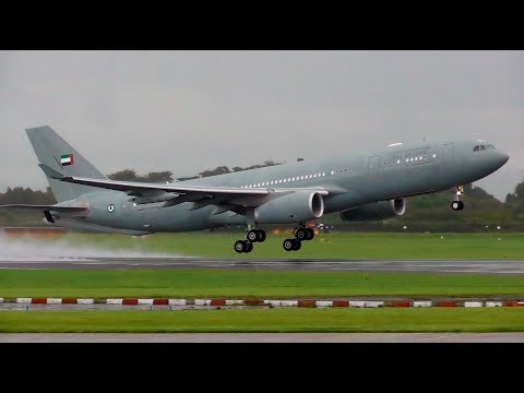 UAE Air Force A330 MRTT Rainy Takeoff from Manchester Airport!