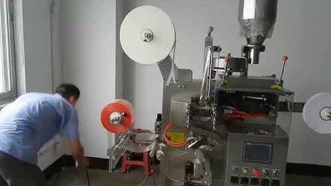 Automatic thread tag double chamber tea bag packaging  packing machine