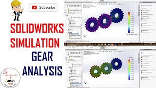 ⚡ Gear Simulation Solidworks | Solidworks simulation | Contact stresses