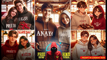 Chocolate Day Ai Photo Editing 2025 |  Chocolate Day Couples ai 3D Name Image Editing Bing Ai #bing
