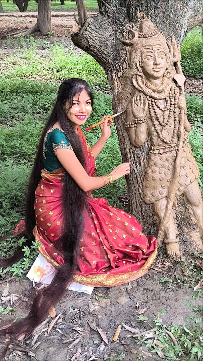#harharmahadev #shiv #mahadev #trending #youtubeshorts #hair #art #murti #longhair #viral