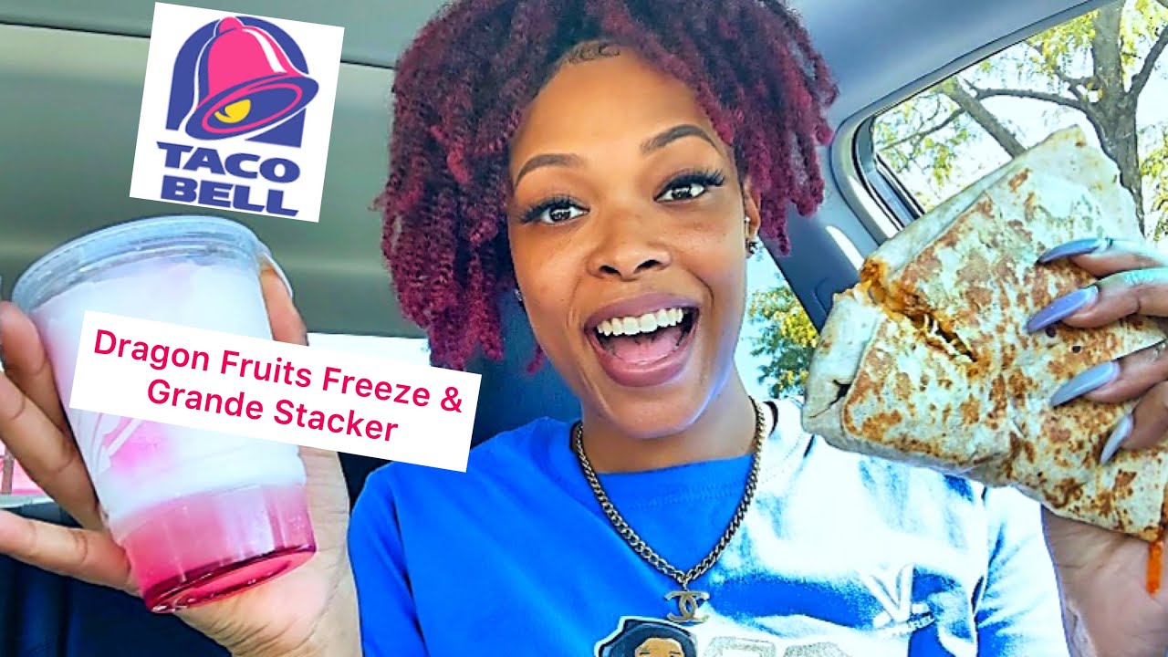TACO BELL NEW GRANDE STACKER & DRAGON FRUIT FREEZE Food Review YouTube