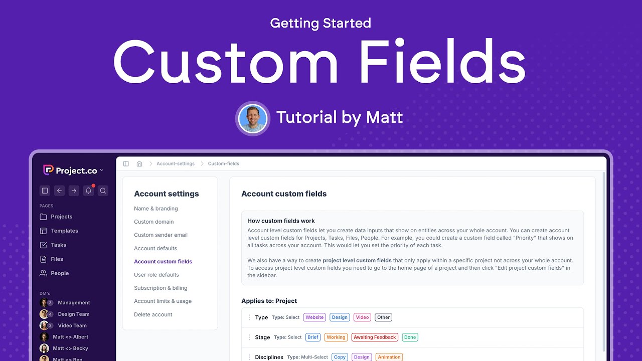 How To Use Custom Fields In Project.co V3 - YouTube