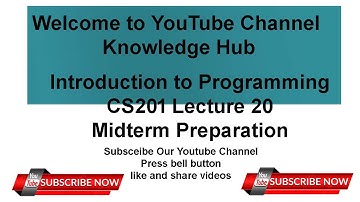cs201 Lecture 20