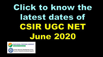 csir net exam date june 2020