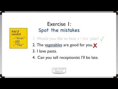 Articles: a, an, the (2). Exercise 1