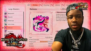 Lagomba Glaive 2( Ice insect Glaive) vs  Rathalos HR 5 :MHR DLC gameplay