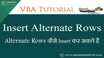 Insert Alternate Rows in Excel Using VBA | Excel VBA Tutorial in Hindi