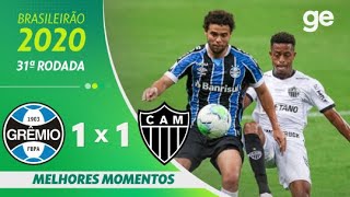 Grêmio empata em 1 a 1 com o Atlético-MG, na 31ª rodada do Brasileirão