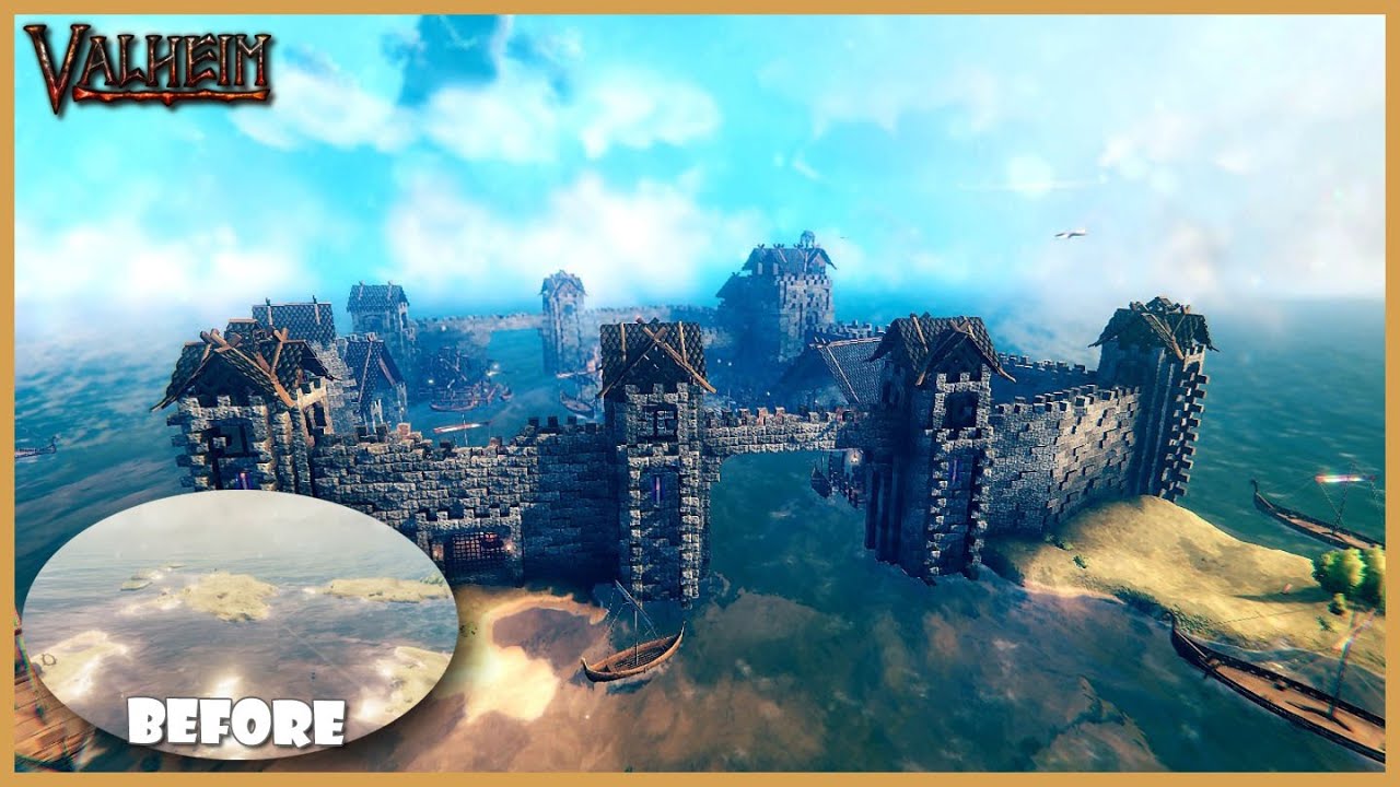 발헤임(Valheim) 바다 요새 건축(Sea Fortress Build) YouTube