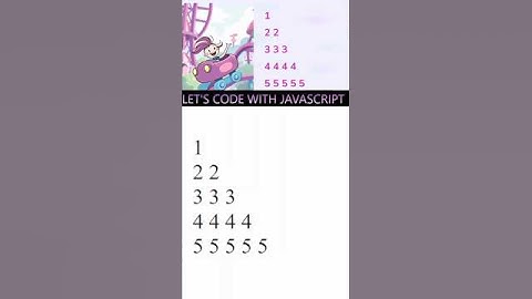 Number pattern program in javascript | javascript  tutorial for beginners #shorts#javascript#pattern