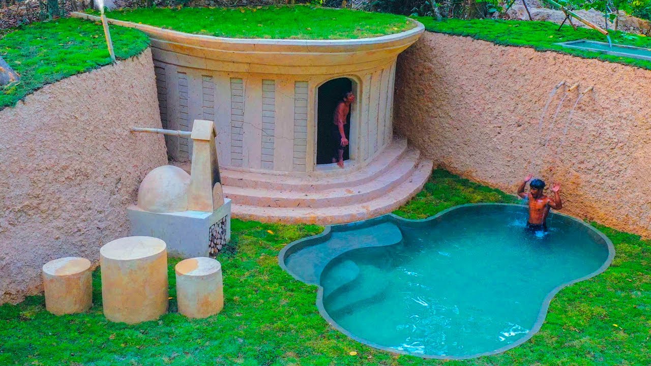 Building Luxury Dream Underground House And Underground Swimming Pool ...