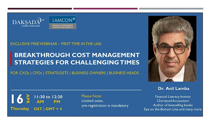 Breakthrough Cost Management Strategies for Challenging Times by Dr. Anil Lamba
