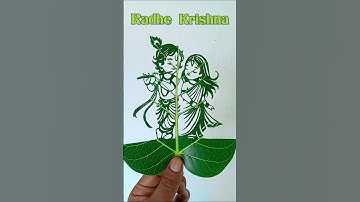Radha Krishna Art Using Leaf, #shorts #radhakrishna #radha #krishna #art #drawing #trending #shadow