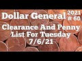 2021#60🔥Dollar General Clearance And Penny List For Tuesday 7/6/21🔥Must Watch 👀