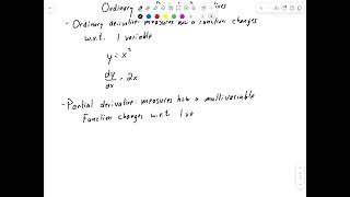 Prior Knowledge 6.1.1: Ordinary vs Partial Derivatives