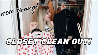 WE&#39;RE MOVING! CLOSET CLEAN OUT VLOG!