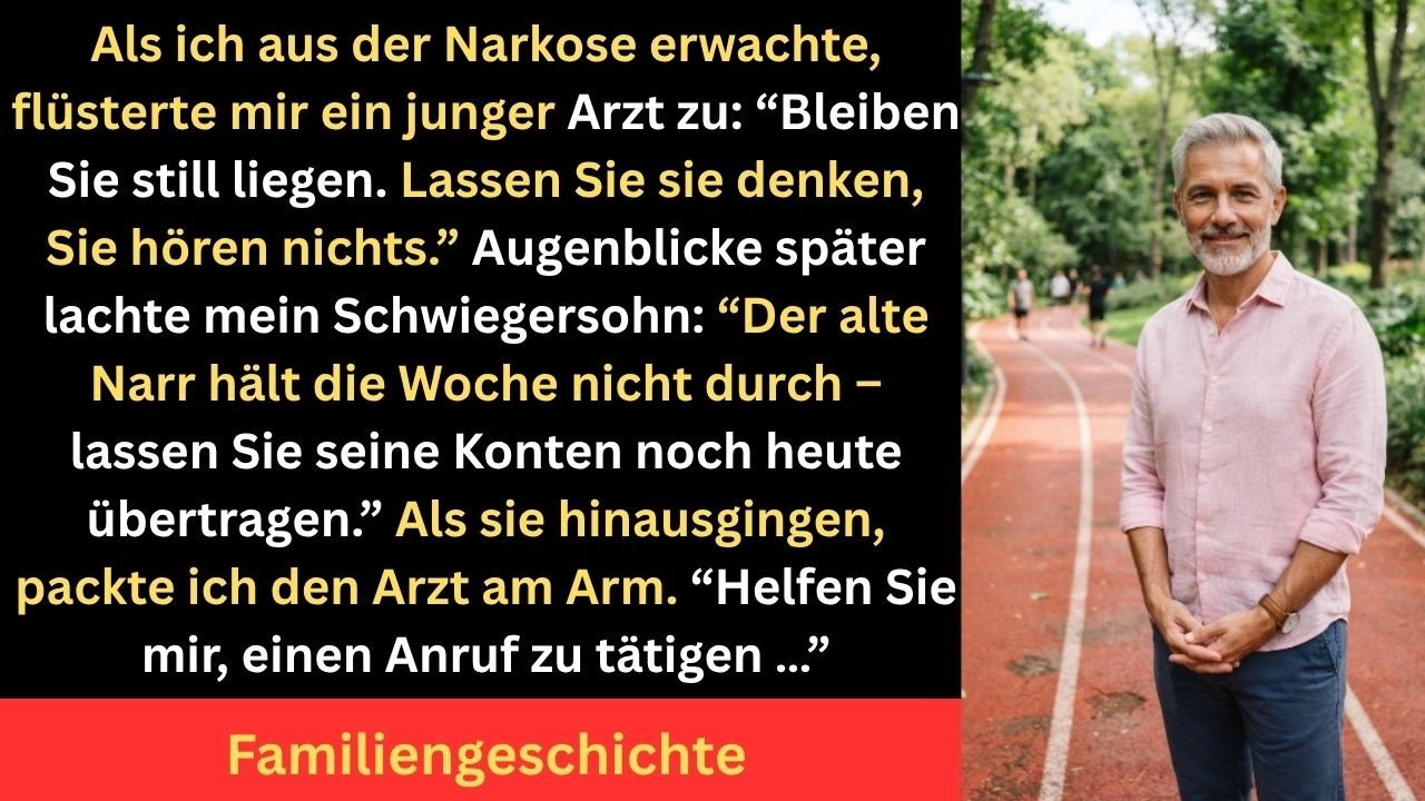 Ich lag drei Tage nach einer Herzoperation im Krankenhaus, als ich meinen Schwiegersohn flüstern hörte: „Der alte Mann hält die Woche nicht durch. Übertragen Sie seine Konten noch heute.“ Ich...