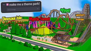 Building In Theme Park Tycoon 2 But Each Ride Is A.I. Generated