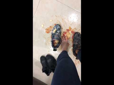 Girlfriend crush  messy and dirty my Jordan kaws 4 sneaker    2/3