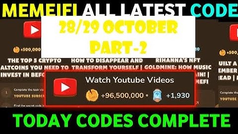 Memefi video code today 28/29 october Part-2  |Memefi secret code today | memefi daily combo |