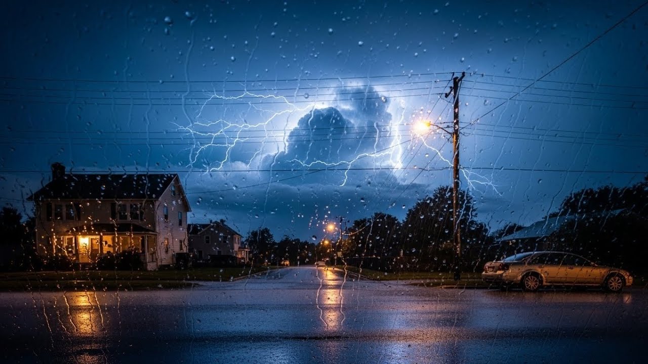 Heavy Thunder Rainstorm at Night • Calming Sleep Sounds for Relaxation, Focus, and Peaceful Dreams”
