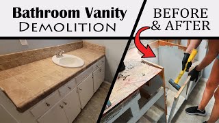 HOW to REMOVE a BATHROOM VANITY || BATHROOM VANITY DEMOLITION || BATHROOM REMODEL Net Worth