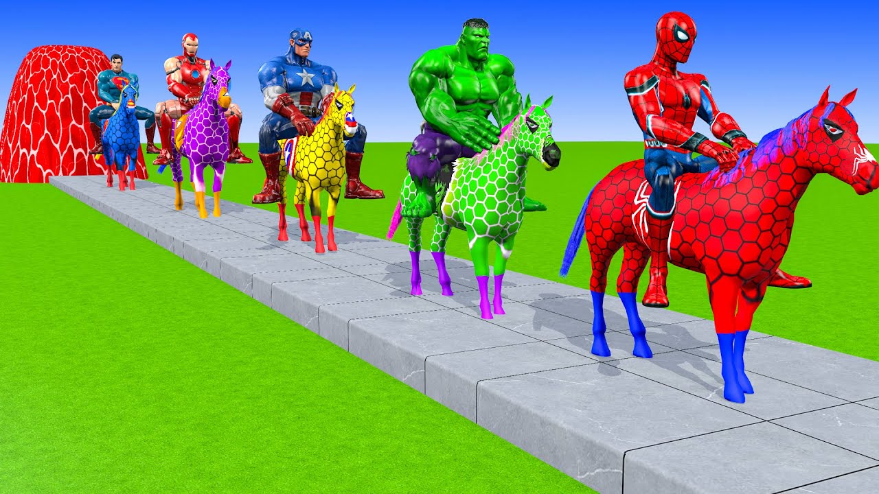 Long Slide Game with Cow Elephant Gorilla Hippopotamus Tiger 3d Animal Game Funny 3d Animals