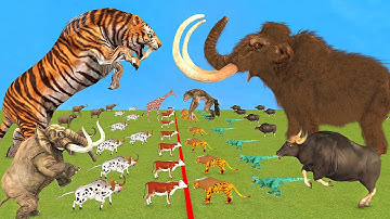 Epic Prehistoric Animals Vs Modern Mammals Size Animal Epic Battle Animal Revolt Battle Simulator