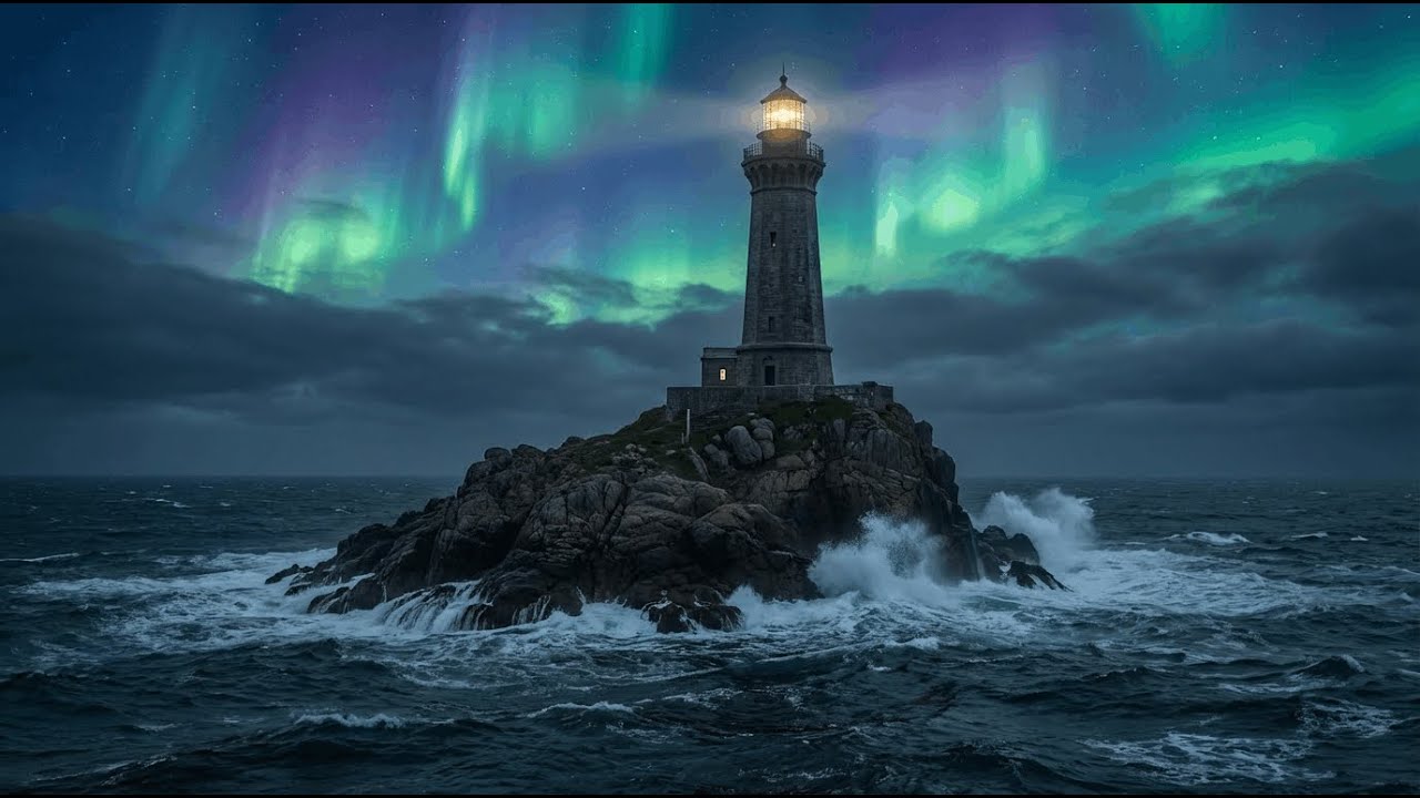 Relaxing Wave Sounds at Night • Sleep therapy • Ocean Music for Deep Sleeping