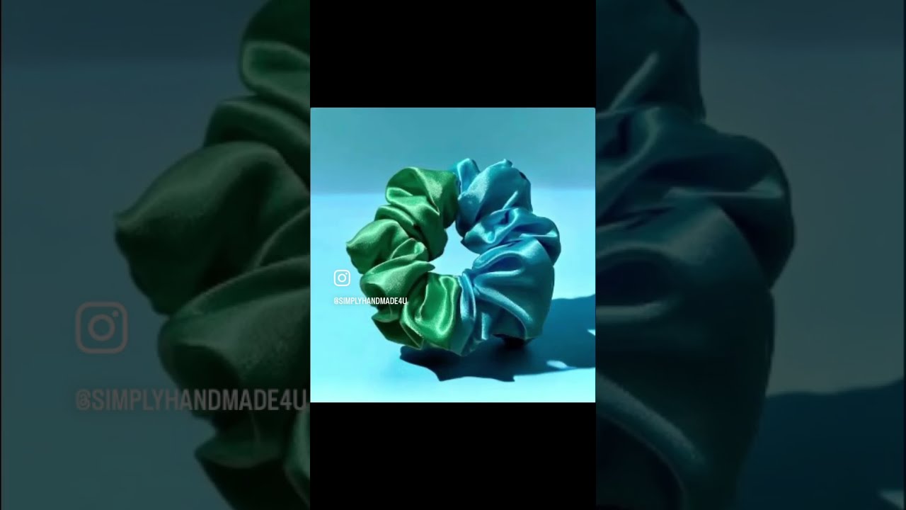 Green And Aqua Blue Satin Scrunchie Handmade Etsy Scrunchies Worldwideshipping