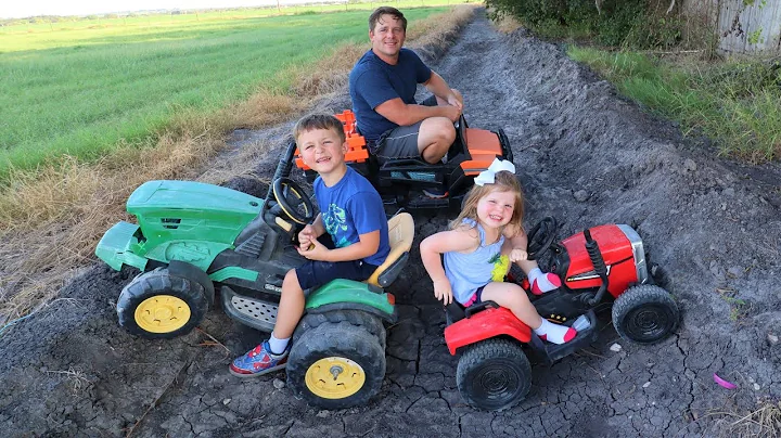 Playing in the mud with kids tractors compilation ...