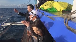 武蔵元乗組員ら洋上慰霊祭 沈没後７０余年経て「再会」 フィリピン中部
