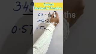 Convert Decimal to Fraction DeerMaths #fraction #decimals #trending