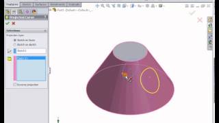 SolidWorks Tutorials - Extruded Boss on Non Planar Surface