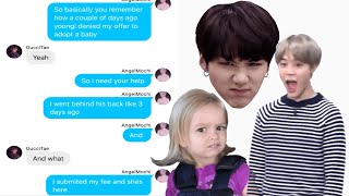 BtS TeXtS:/the one who snuck in a baby/Part2 screenshot 5