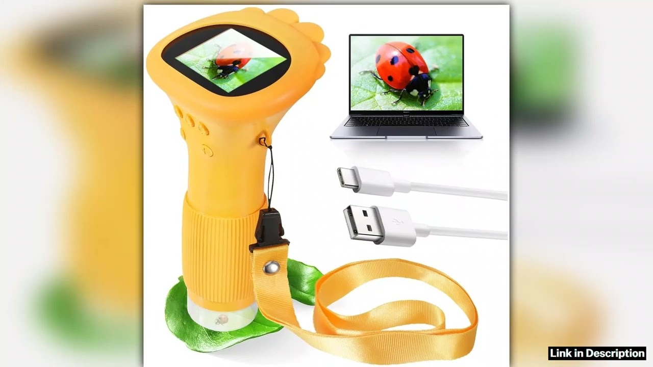 Kids Microscope 1000x Magnifier Microscope 200 Megapixels With LED Photo Video Function Educational