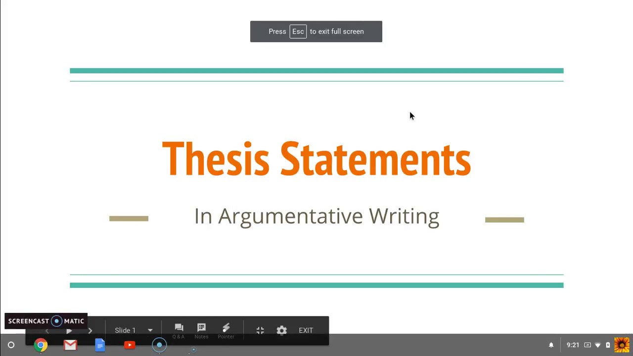 Argumentative Thesis Statements - YouTube