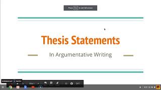 Argumentative Thesis Statements